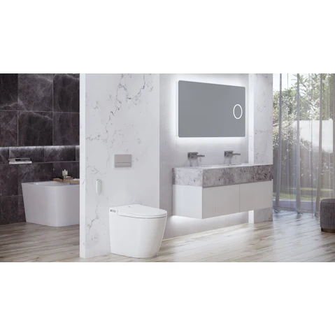 Argent Evo Wall Faced ViSmart Toilet System with Villeroy and Boch Inwall Cistern