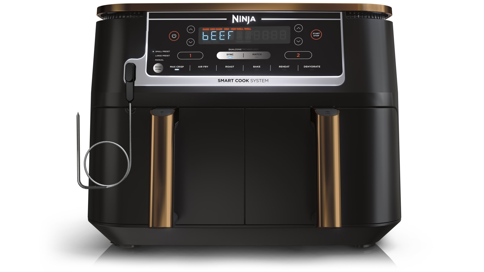 Ninja Foodi MAX Dual Zone Hot Air Fryer [AF400EU] 9.5 L Capacity, 2  Compartments, 6 Functions, Grey Black – Ninjaire