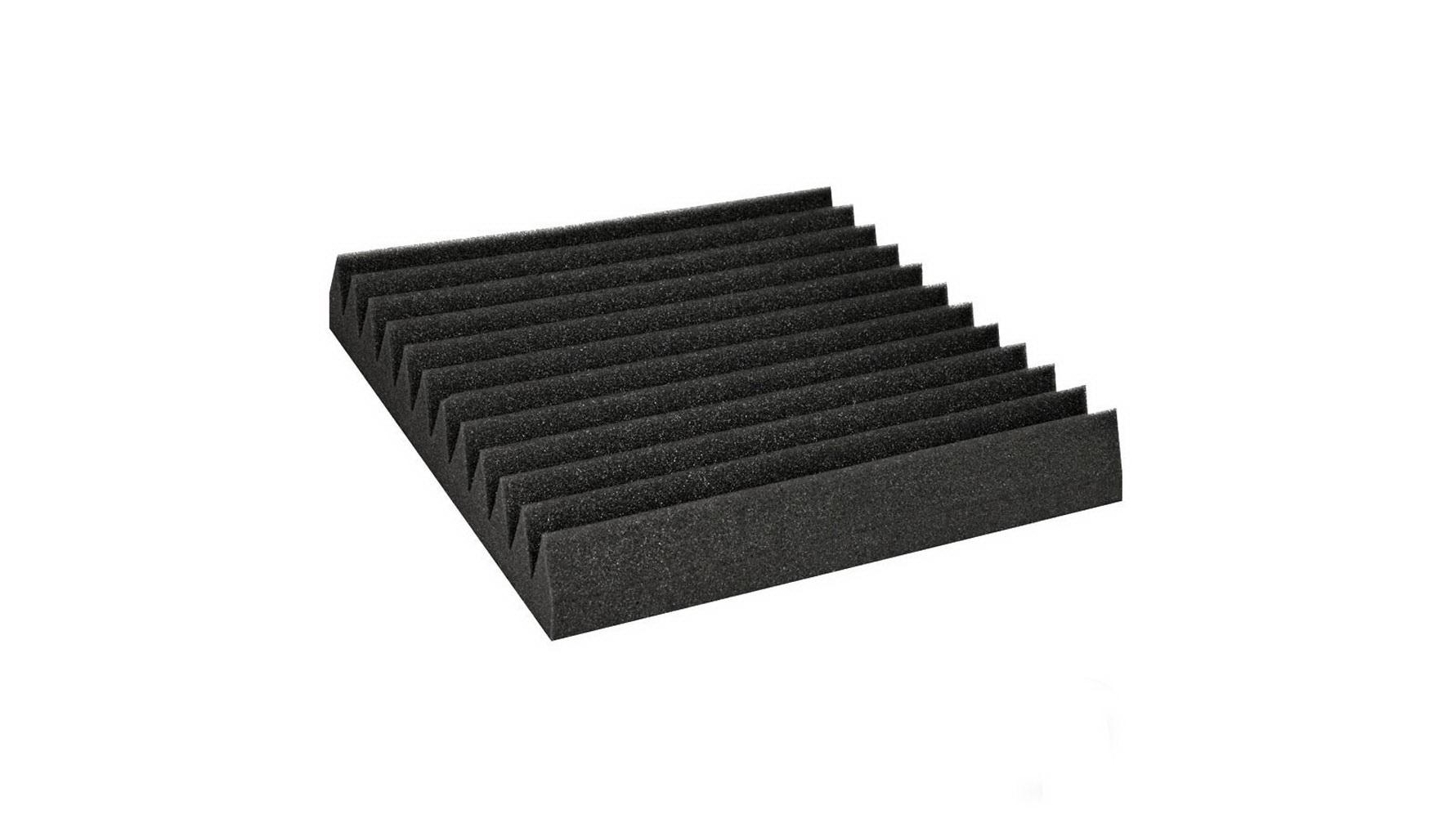Alpha 60 Pieces 12-Tooth 30cmx30cm Wedge Acoustic Foam Sound Absorbtion Panel - Black