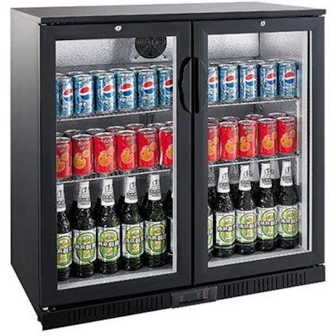 Airflo 210L Double Door Bar Cooler - Black