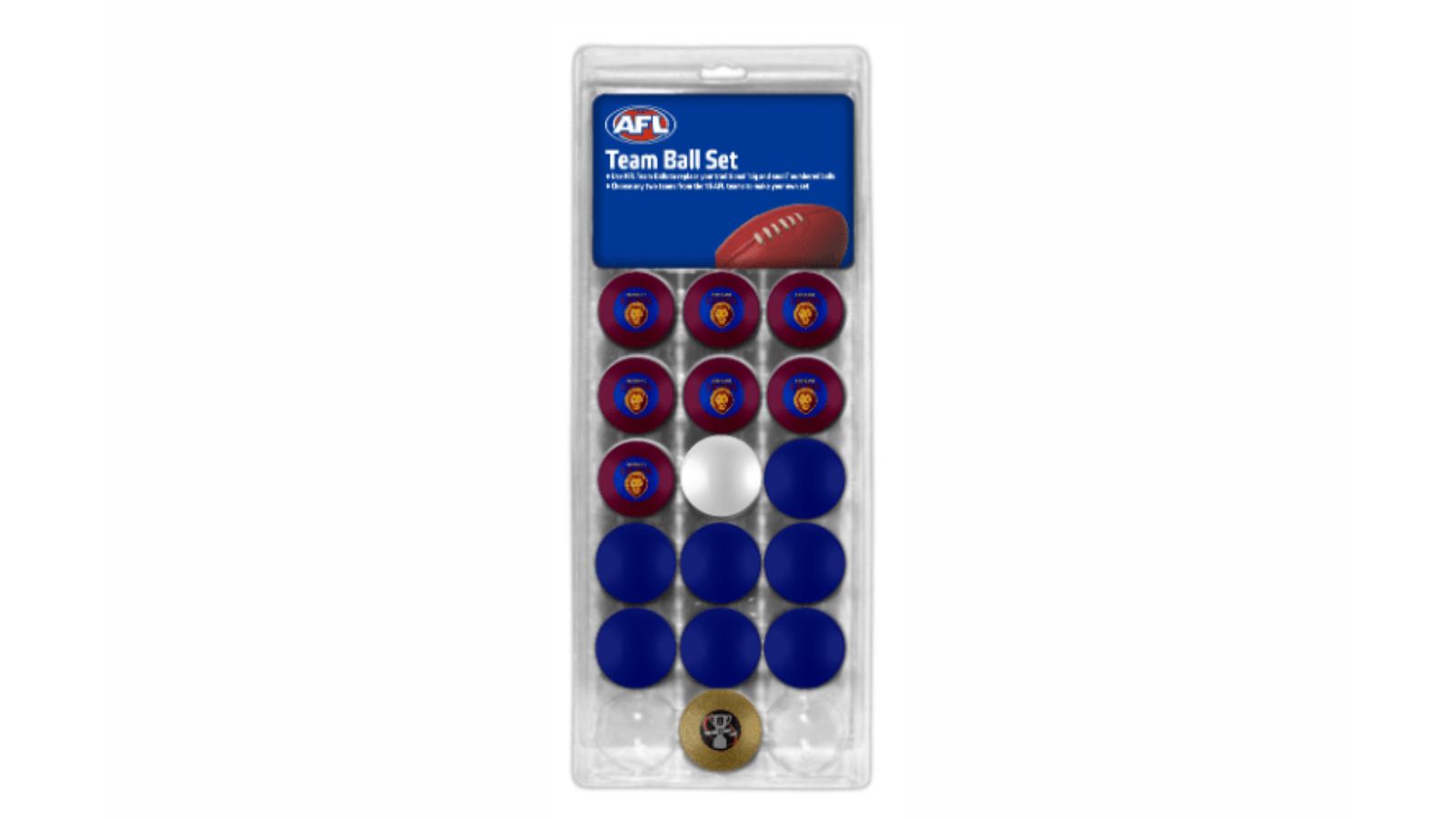 AFL Brisbane Lions Pool Snooker Billiard Ball Set