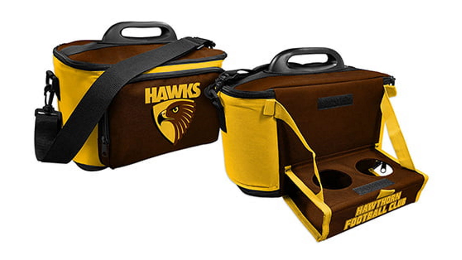 AFL Hawthorn Hawks Lunch Cooler Bag With Drink Tray Table