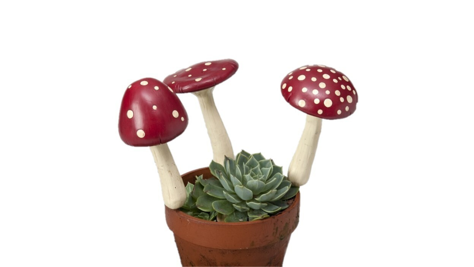 3-Pack Assorted 20cm Resin Mushroom Spike Garden Ornament