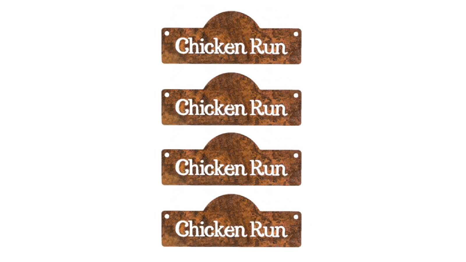 4 Piece Assorted Rust Chicken Sign Garden Decor - 20 x 8cm | Harvey Norman