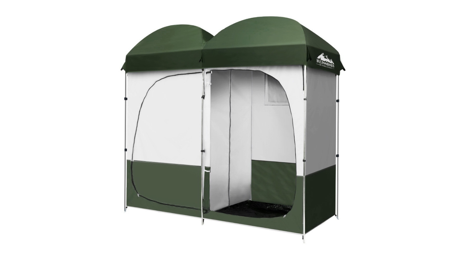 Weisshorn Double Camping Shower Toilet - Green