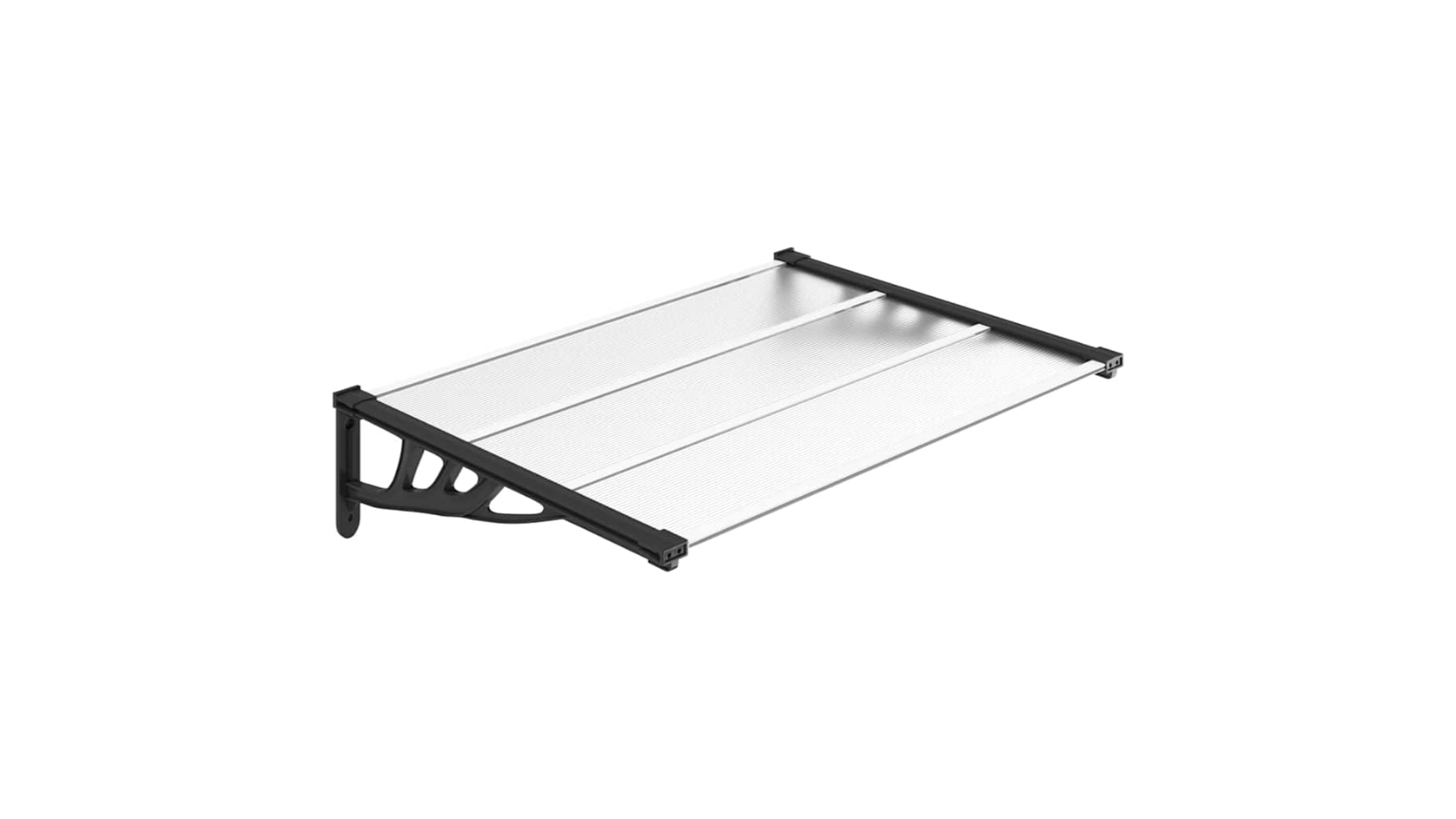 vidaXL Polycarbonate 122 x 90cm Door Canopy - Black/Clear