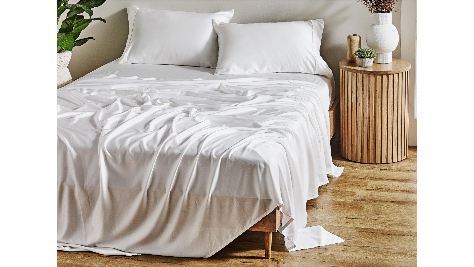 L'Avenue Luxury Tencel White Sheet Set - Split King