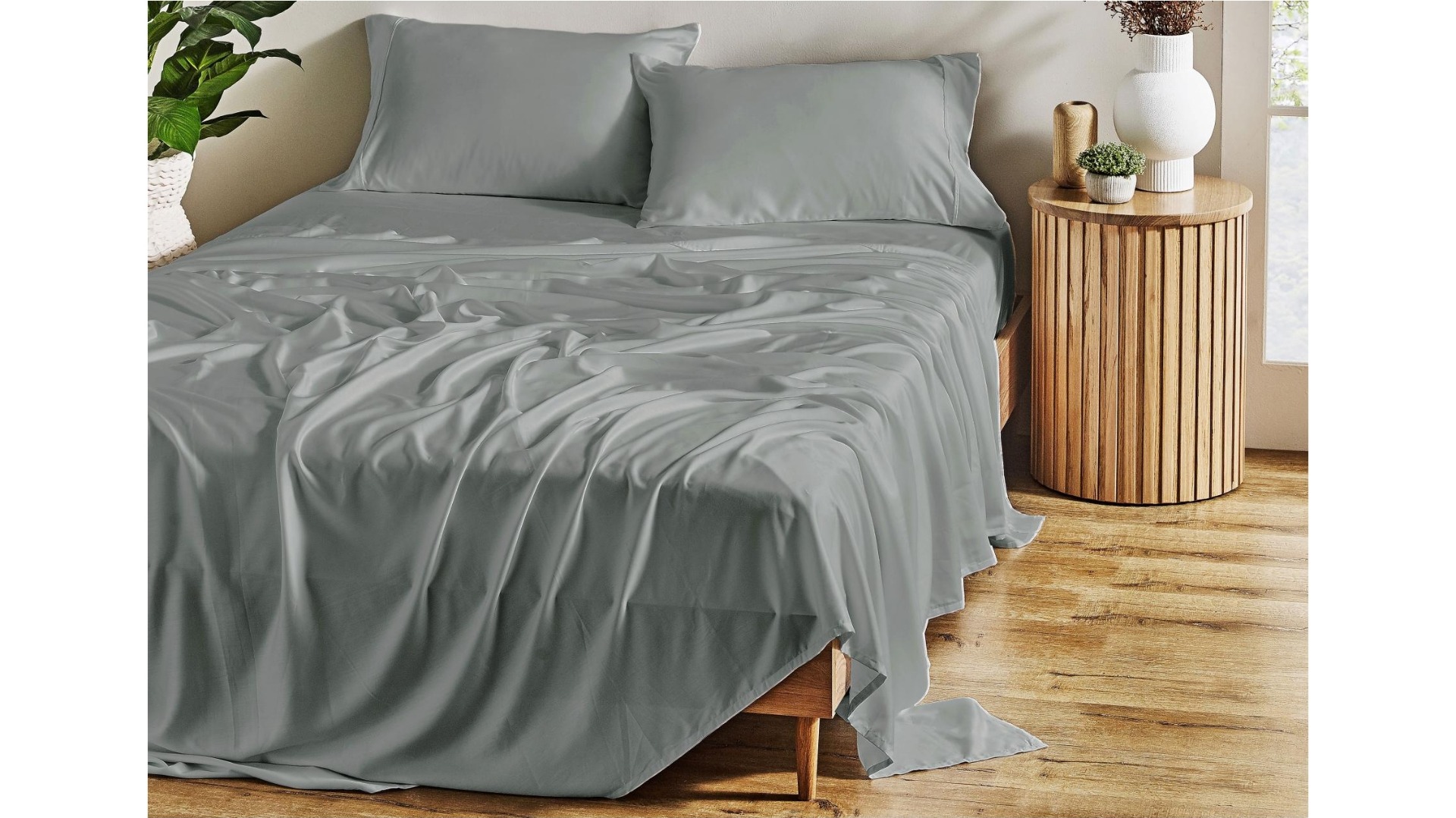 L'Avenue Luxury Tencel Charcoal Sheet Set - Split King