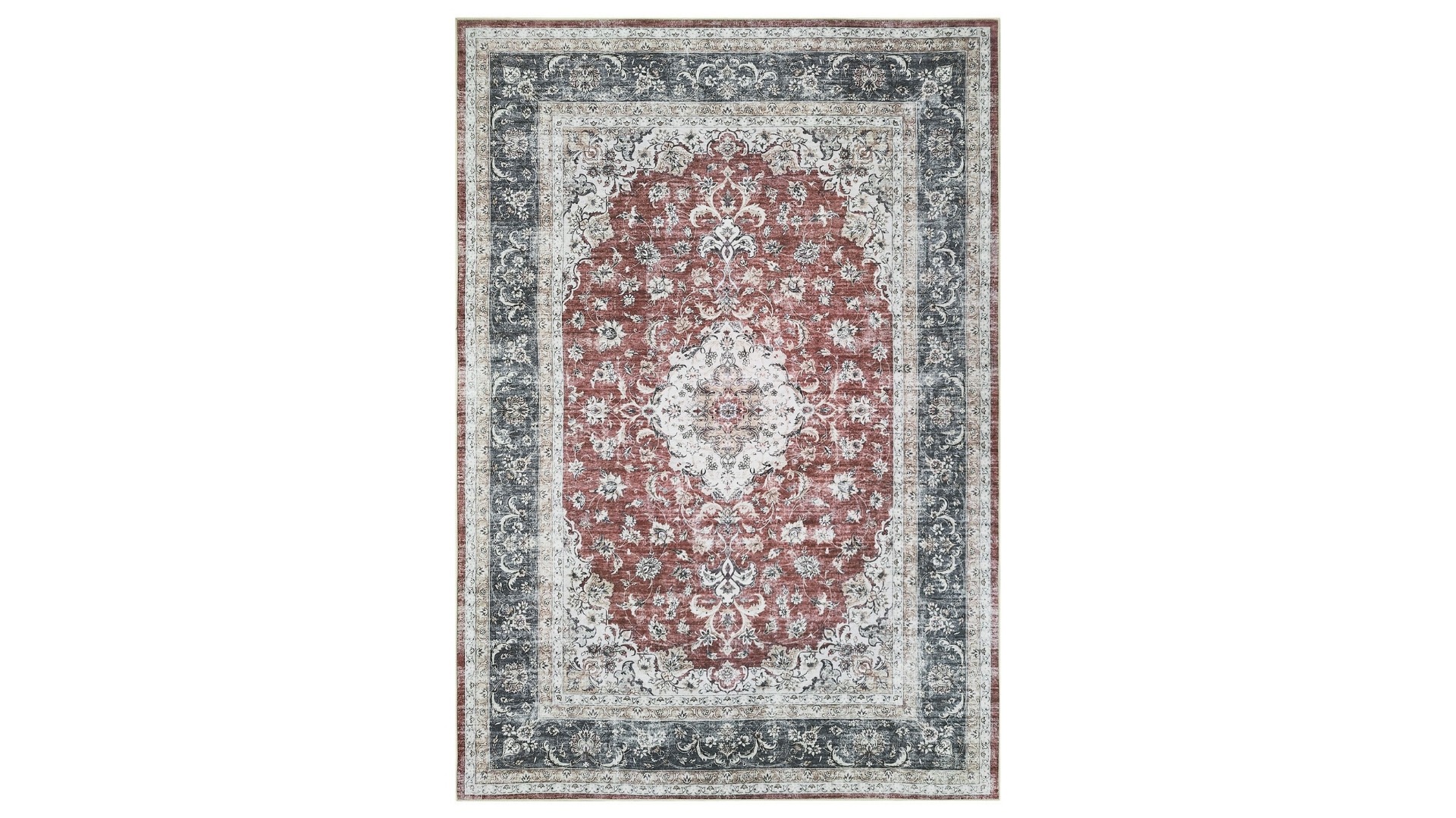 Chenille Medallion Rose Rug - Medium