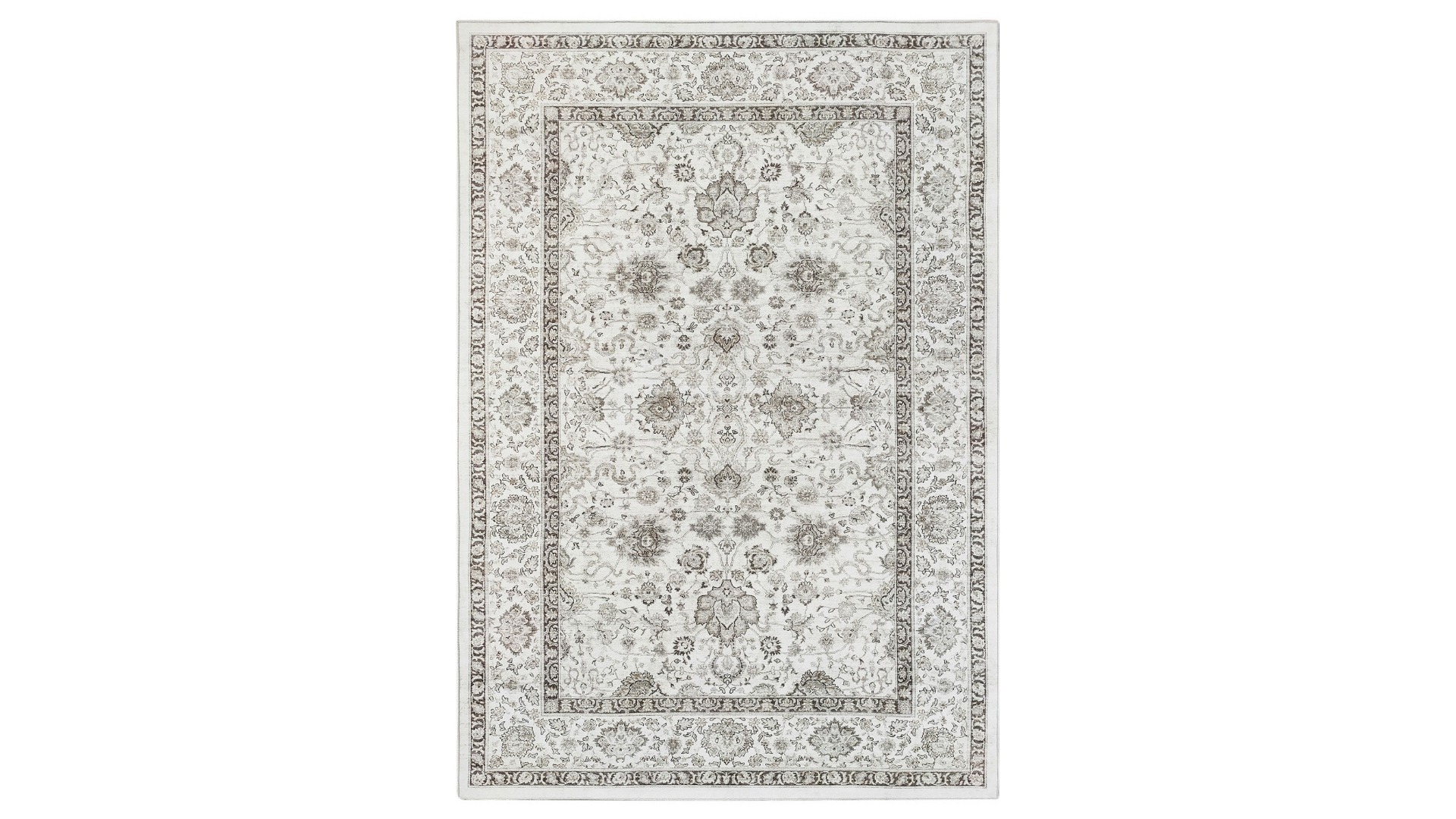 Chenille Traditional Beige Rug - Medium