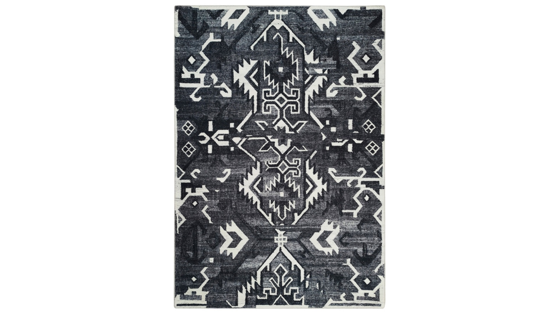 Chenille Tribal Ink Rug - Large