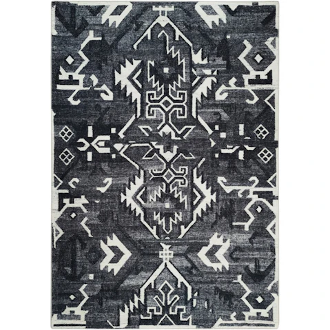 Chenille Tribal Ink Rug