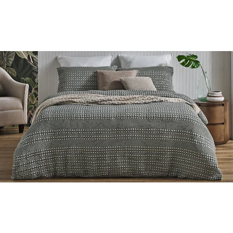 L'Avenue Stonewash Waffle Forest Quilt Cover Set