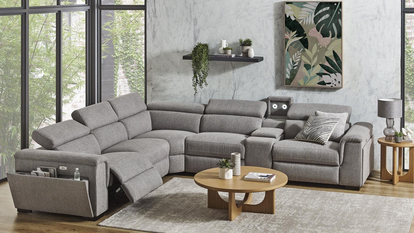 Byron Fabric Powered Modular Recliner Sofa