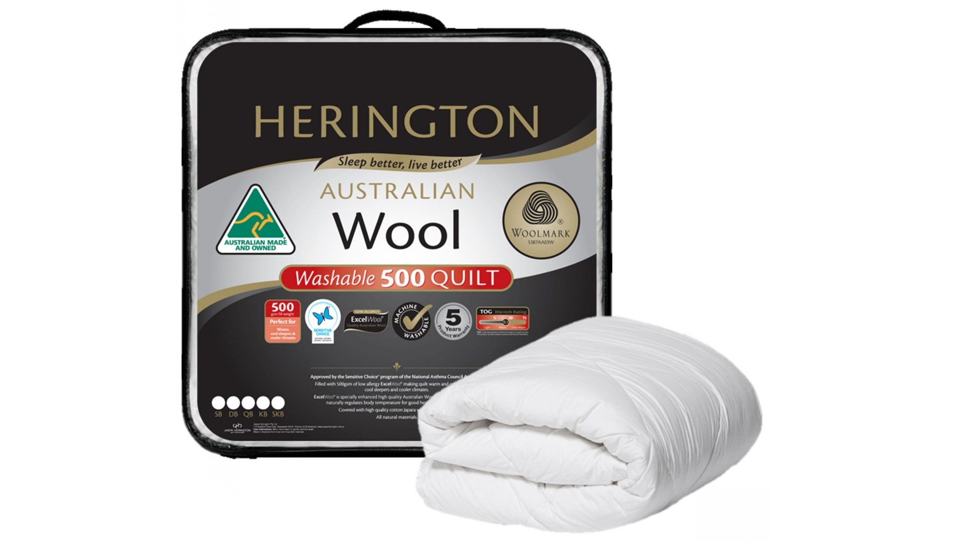 Herington Premium Wool Quilt Queen Harvey Norman