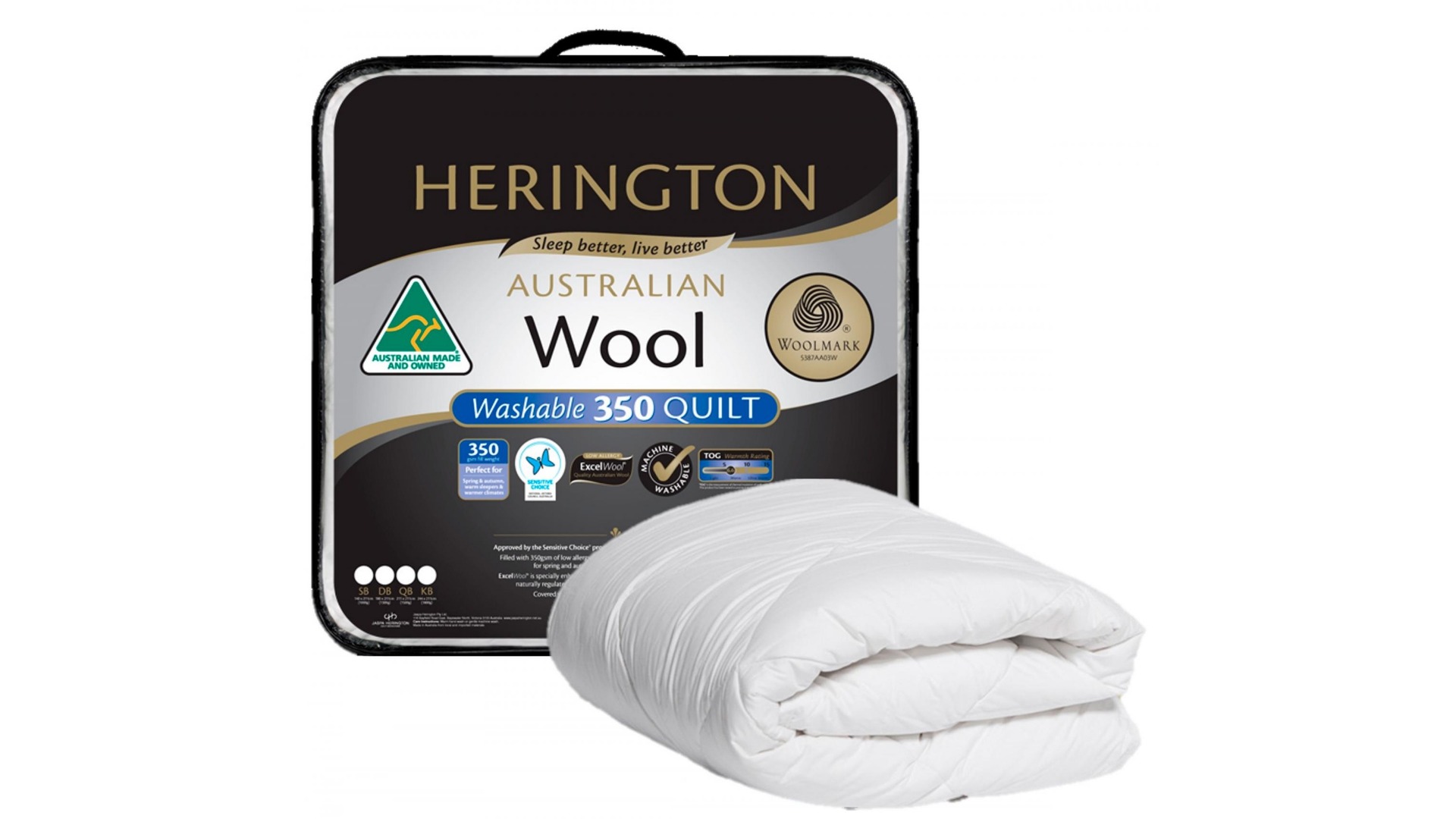 Herington Premium Washable Wool Quilt - Super King