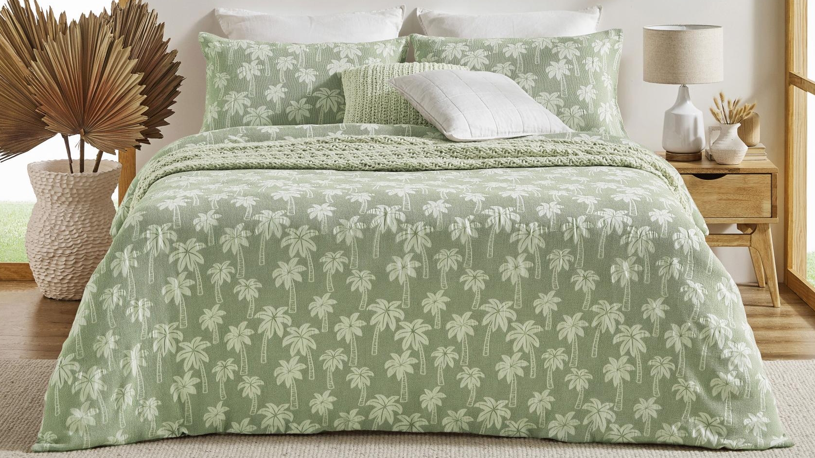 L'Avenue Panama Cotton Matelasse Leaf Quilt Cover Set - King