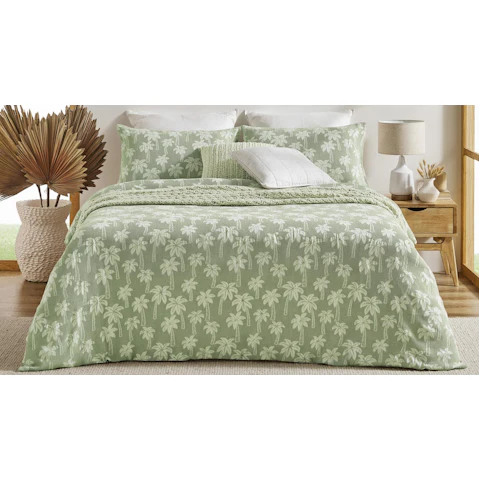 L'Avenue Panama Cotton Matelasse Leaf Quilt Cover Set