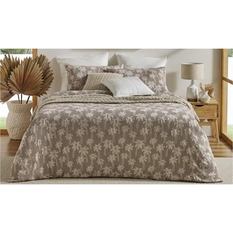 L'Avenue Panama Cotton Matelasse Sand Quilt Cover Set