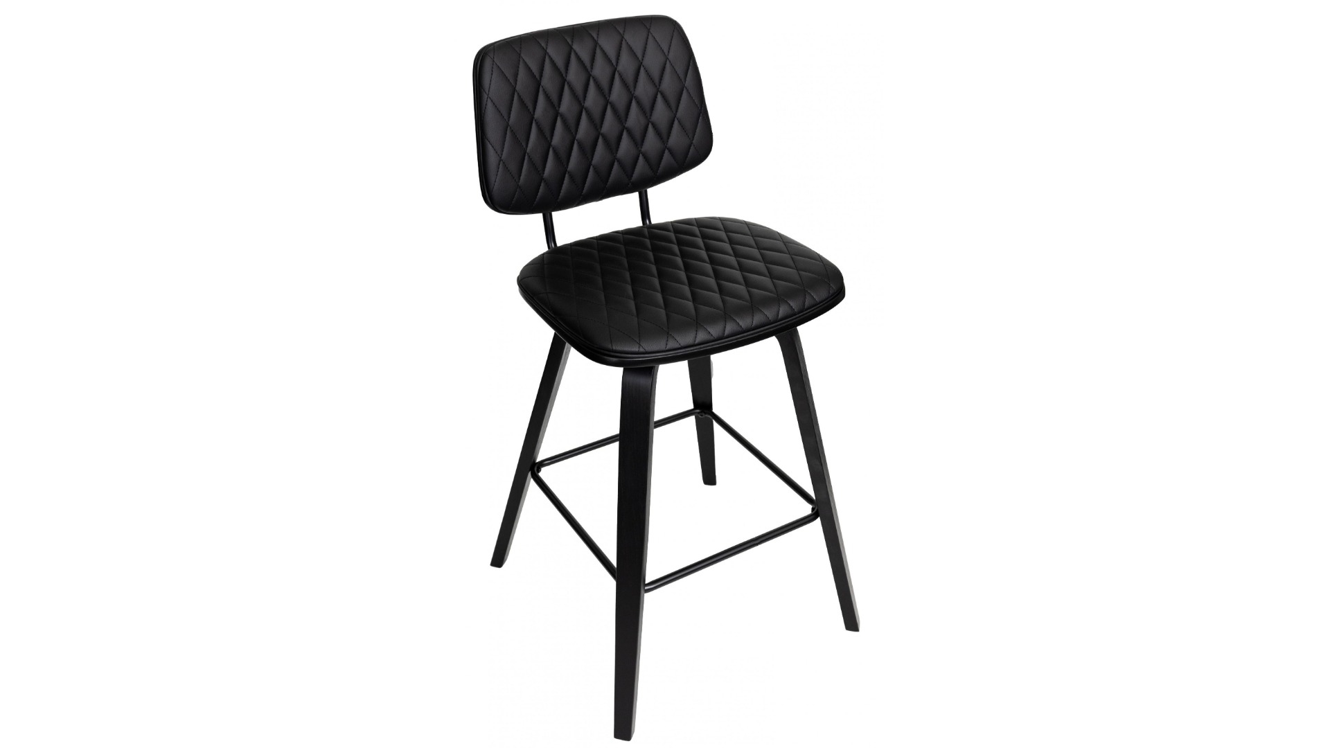 Avery Black Frame Bar Stool - Black PU 