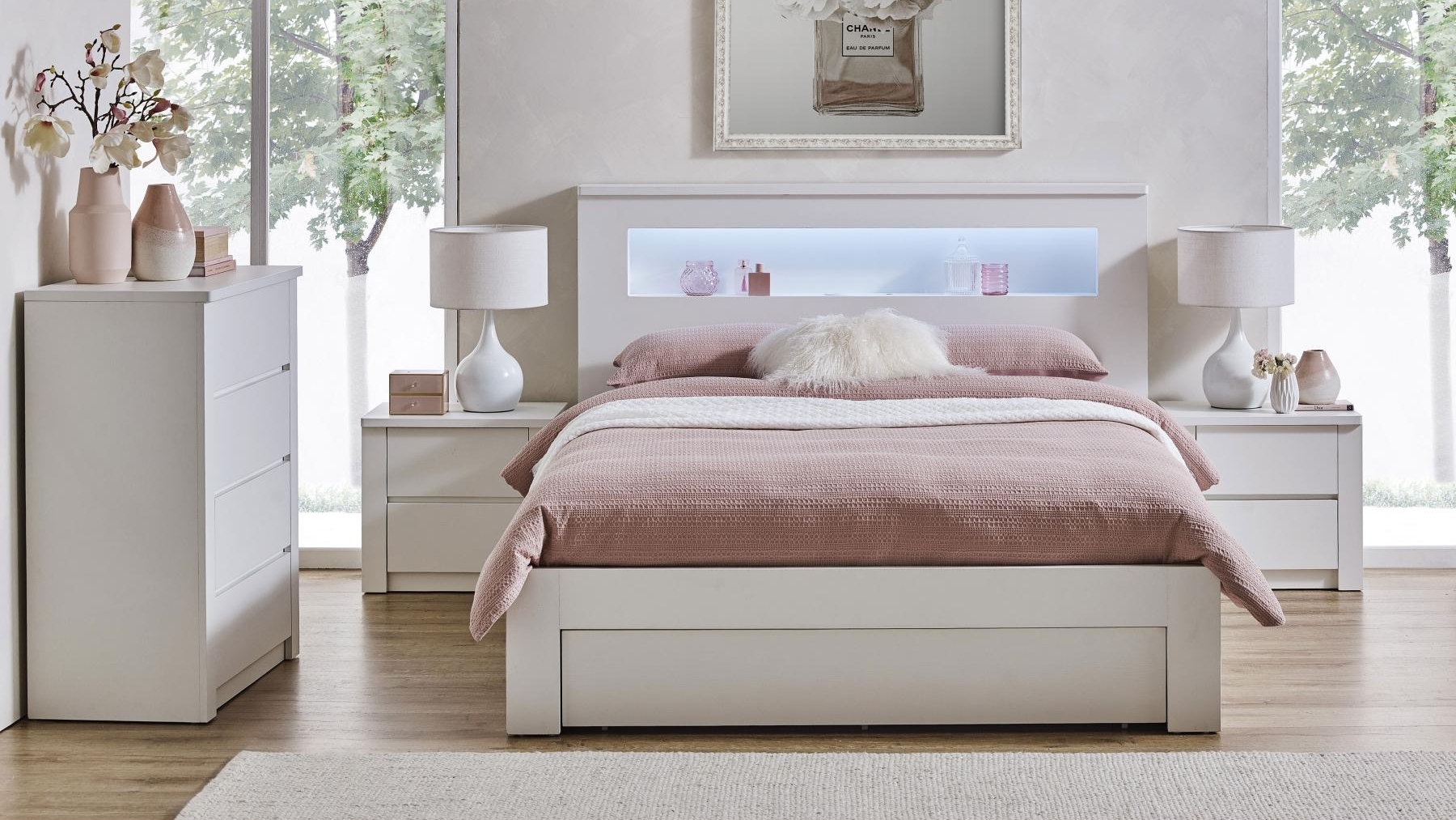 Venus White Oak Gaslift Bed - King