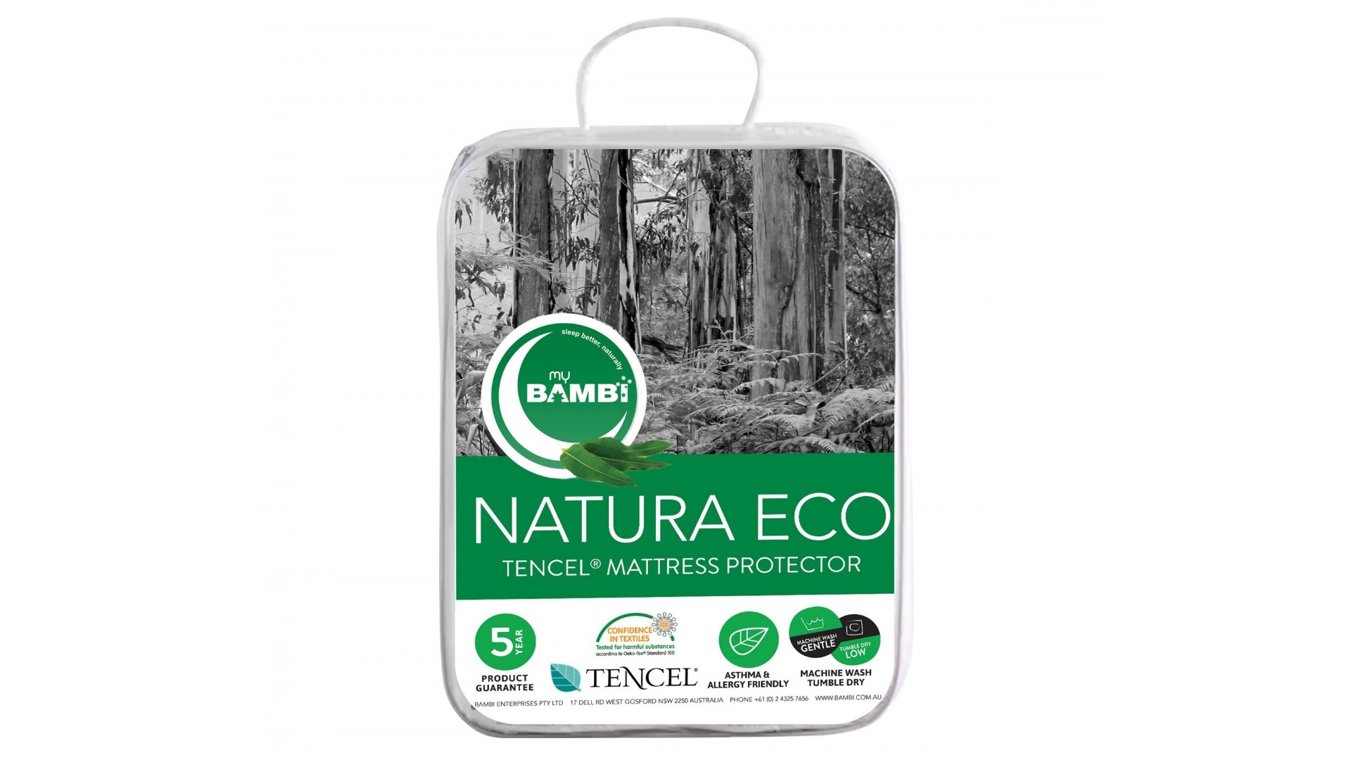 Bambi Naturaeco Tencel Long Single Fitted Mattress Protector