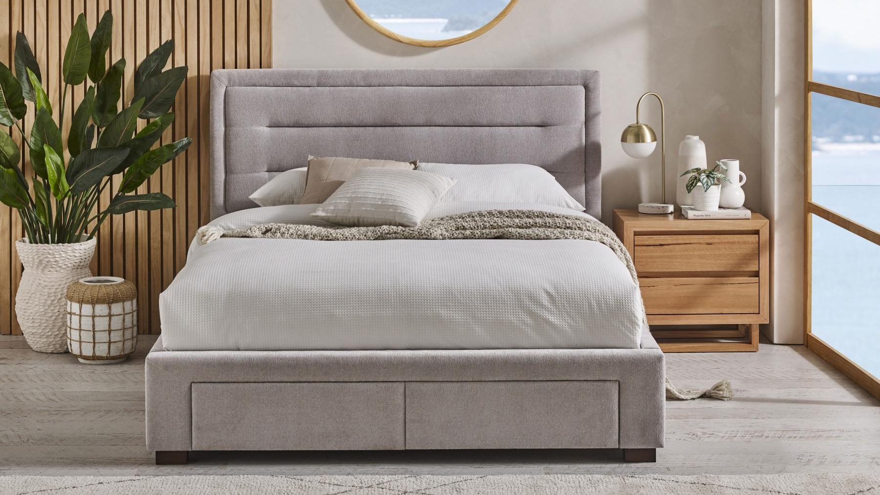 Caren 3-Drawer Double Bed - Silver