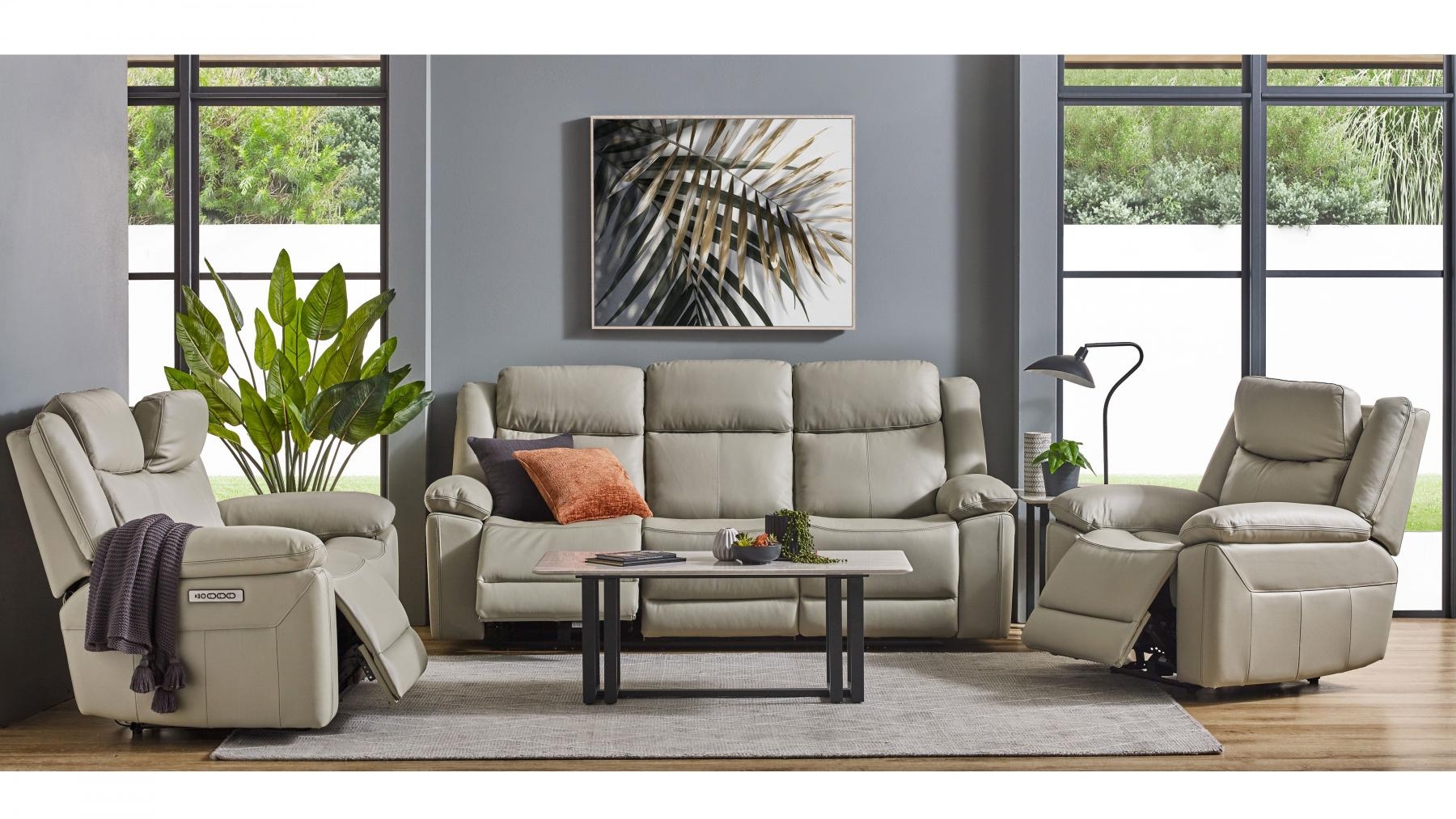 Nelson Leather Powered Recliner Sofa