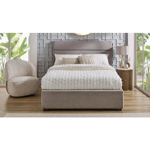Pearl Grey Side Gaslift Bed - Queen