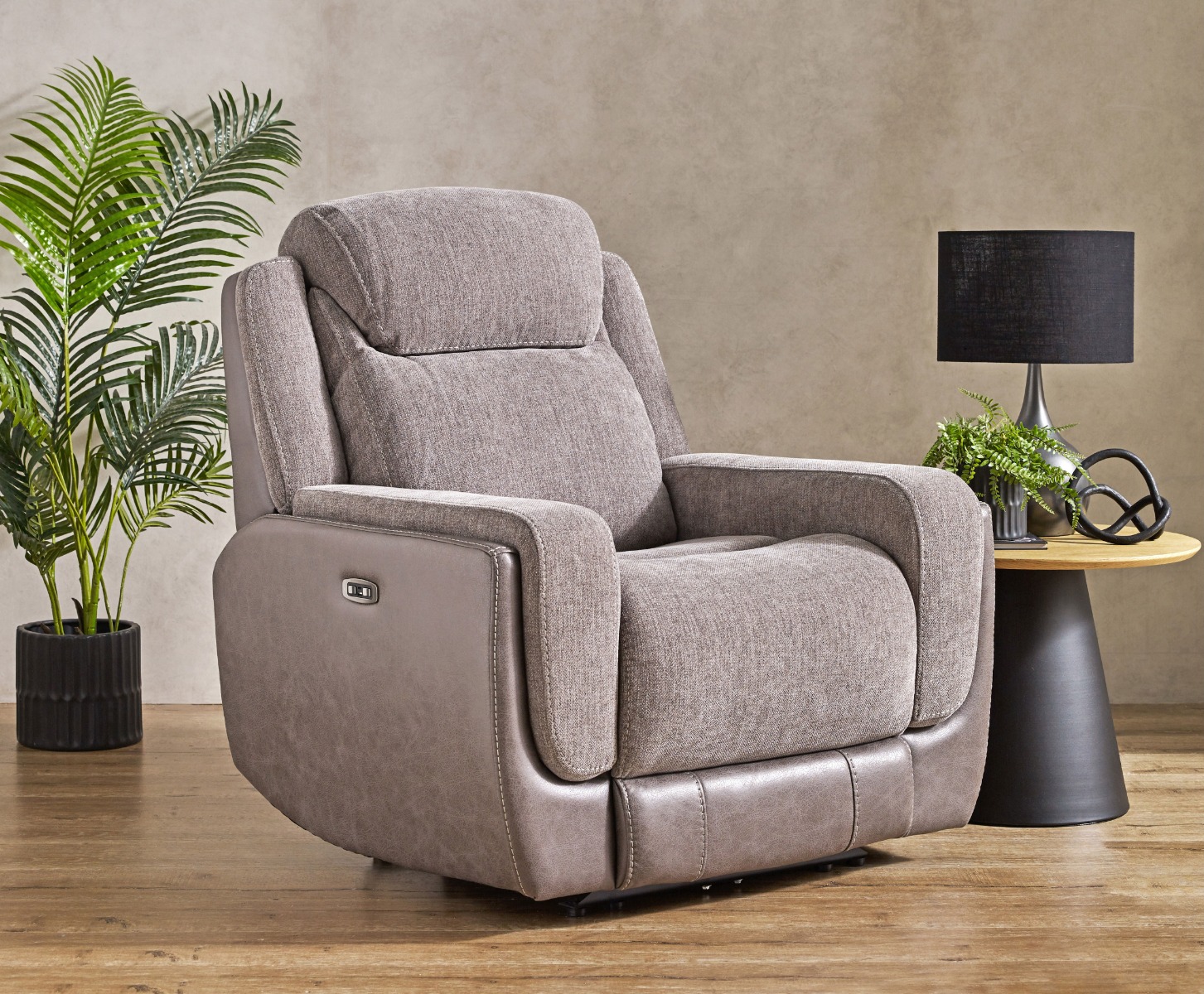 Charlie Fabric Powered Recliner Armchair