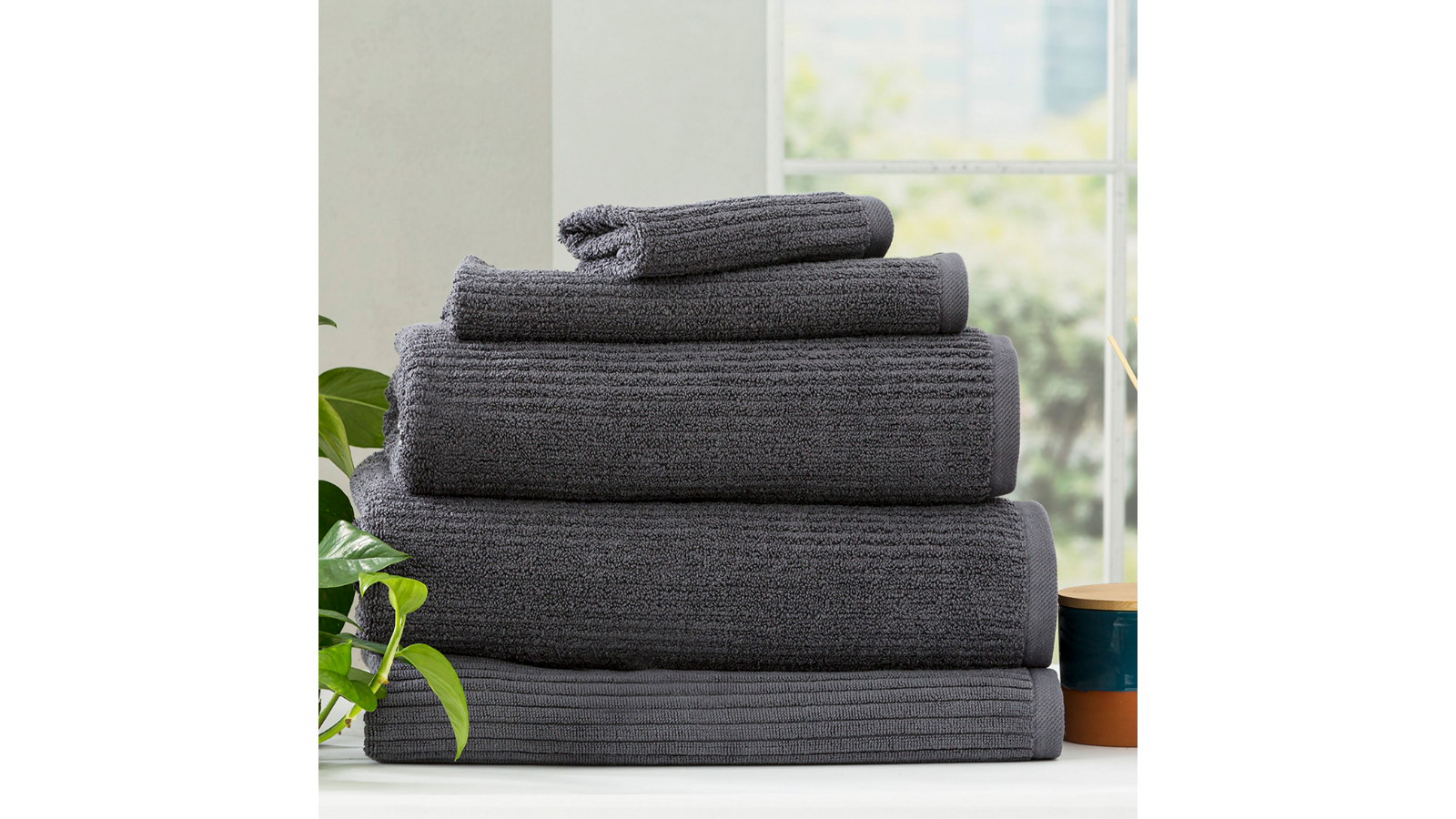 Renee Taylor Cobblestone 650GSM Cotton Ribbed Bath Mat