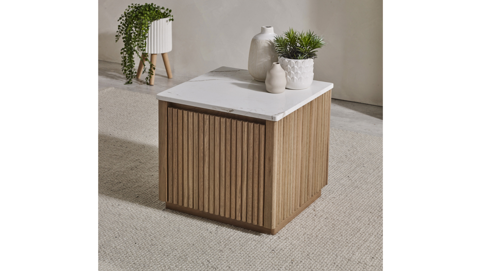 Como Lamp Table with Stone Top