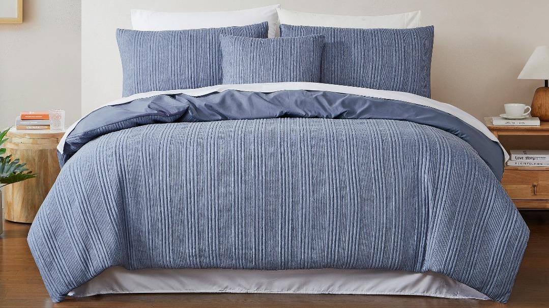 L'Avenue Austin Blue Quilt Cover Set - Queen