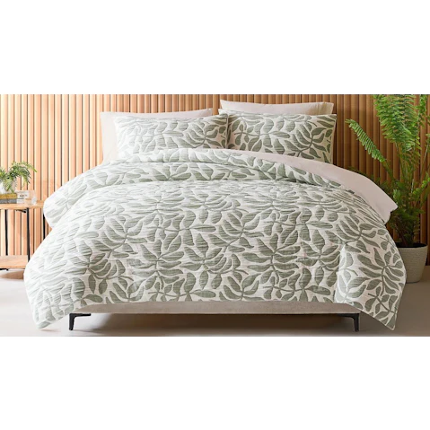 L'Avenue Clement Sage Quilt Cover Set - Queen