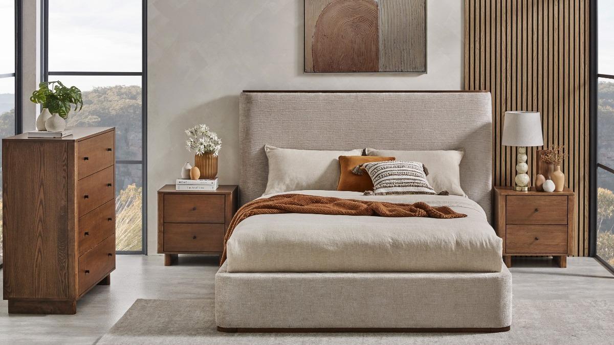 Harrison Walnut Bed - Queen