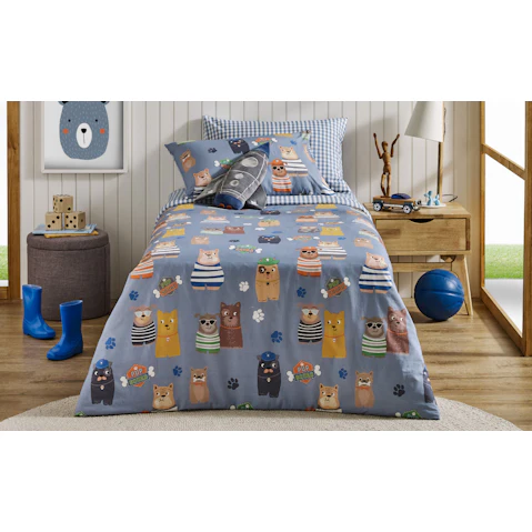 Pup Squad Quilt Cover Set - Single