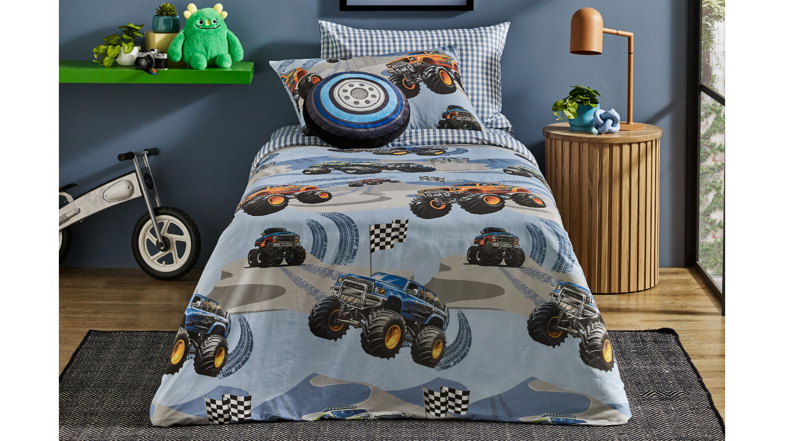 Thunder Monster Truck Quilt Cover Set - Single