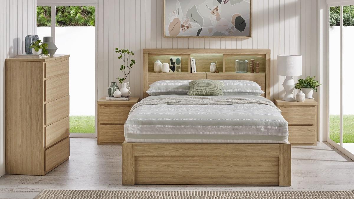 Pianca Alpine Oak Front Gaslift Bed - King