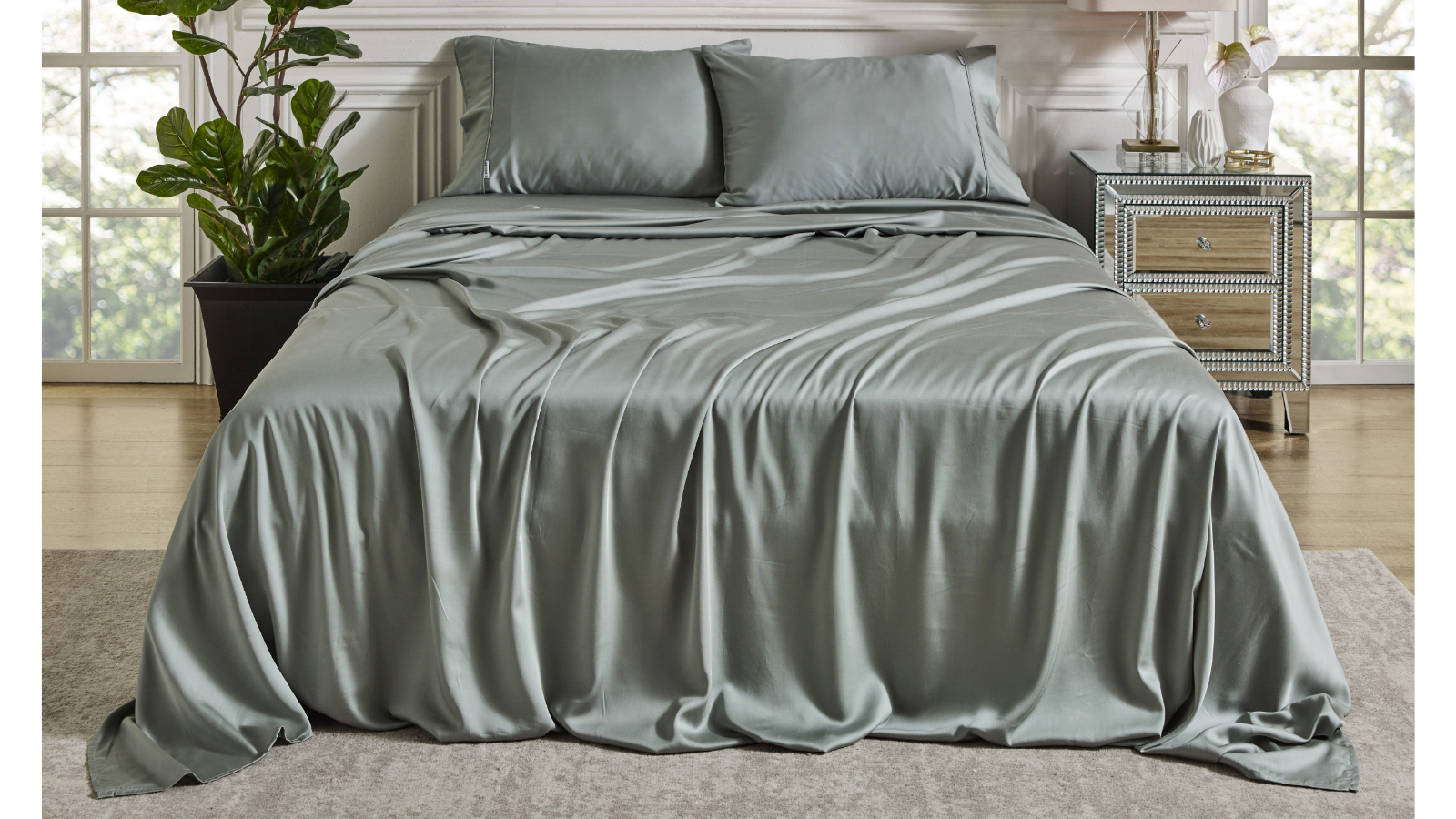 L'Avenue Luxury Kinu Basil Tencel Sheet Set - King