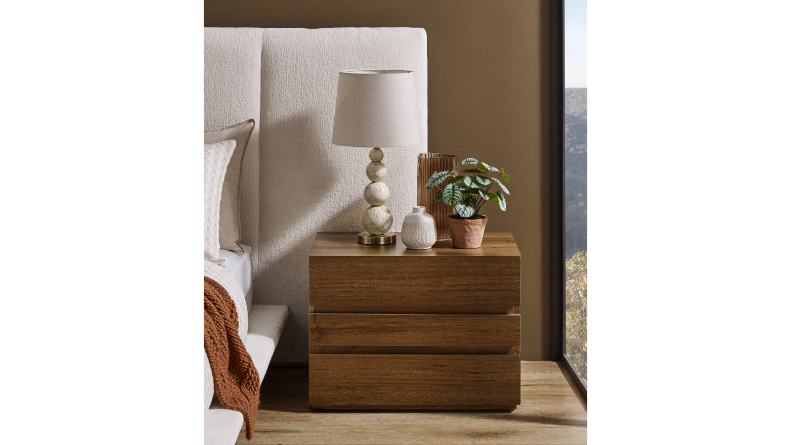 Eclipse 3-Drawer Bedside Table