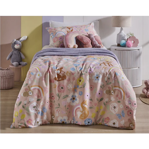 Rainbow Woods Quilt Cover Set - Single