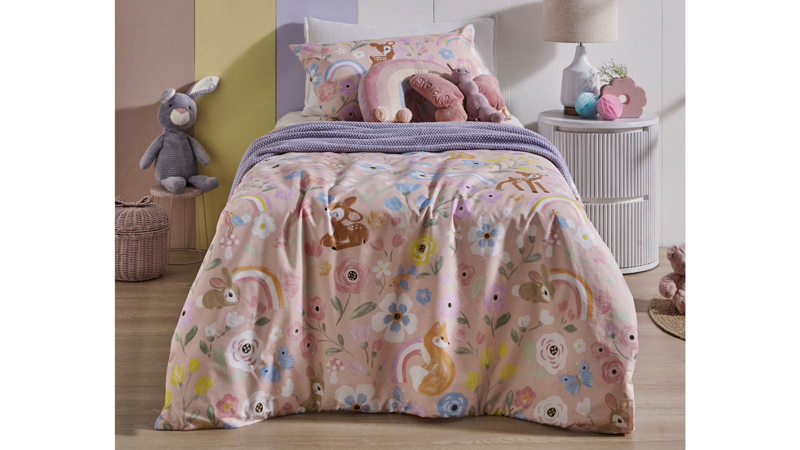 Rainbow Woods Quilt Cover Set - Queen