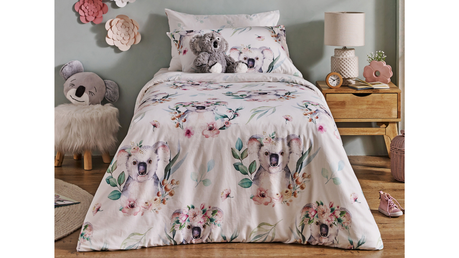 Ken Koala Quilt Cover Set - Single