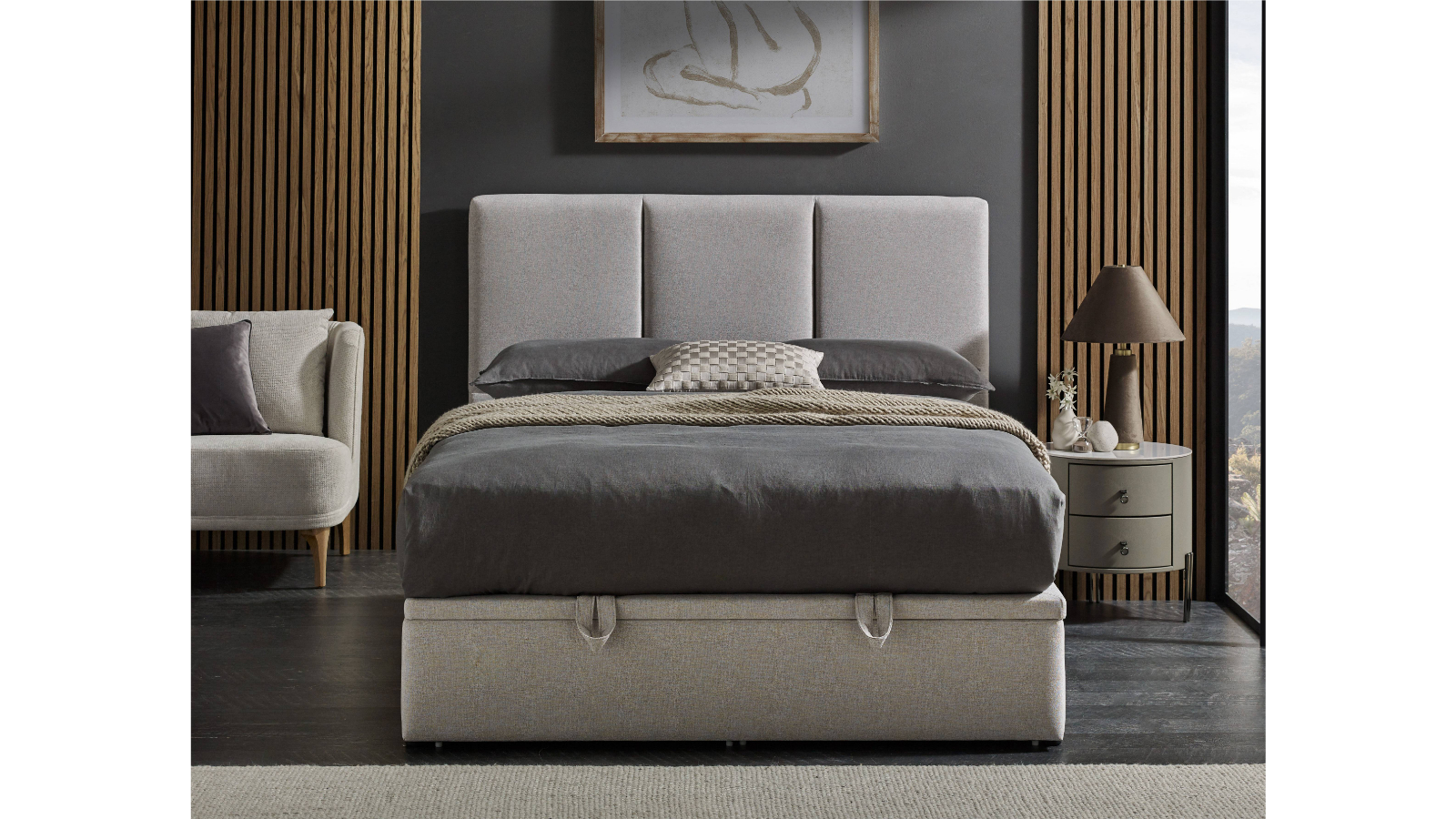 Sophie Gaslift Base with Vertical Bedhead