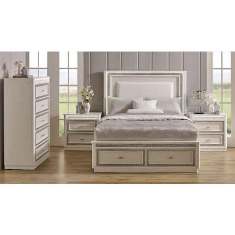 Solitaire 2-Drawer Bed - Queen