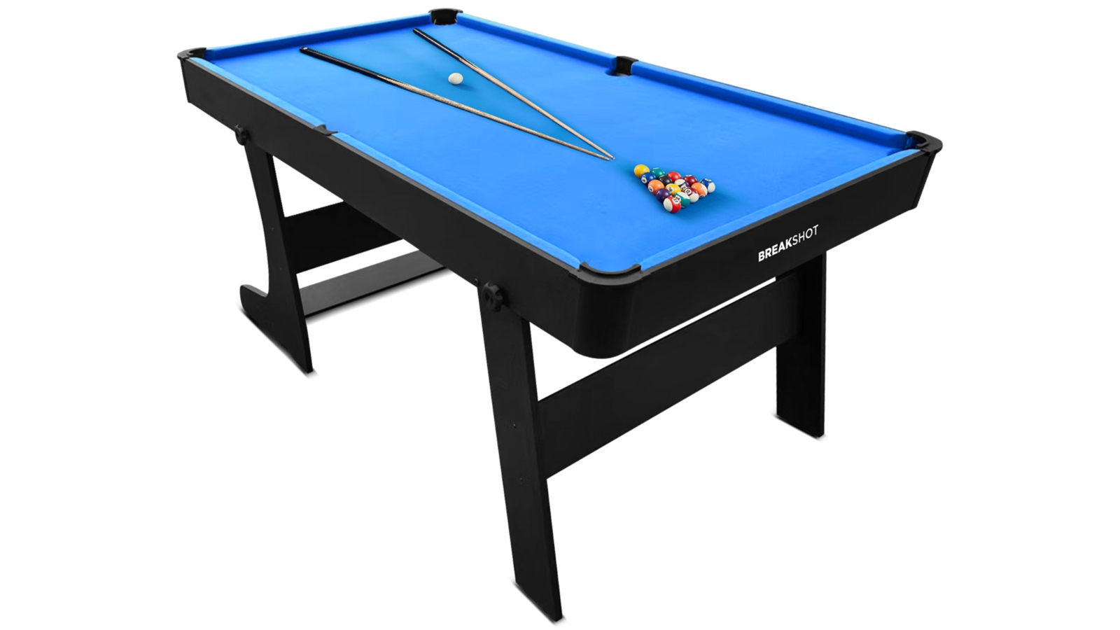 ActiveGo BreakShot Fold Up Velvet cloth Pool and Billiards Table, Cues ...
