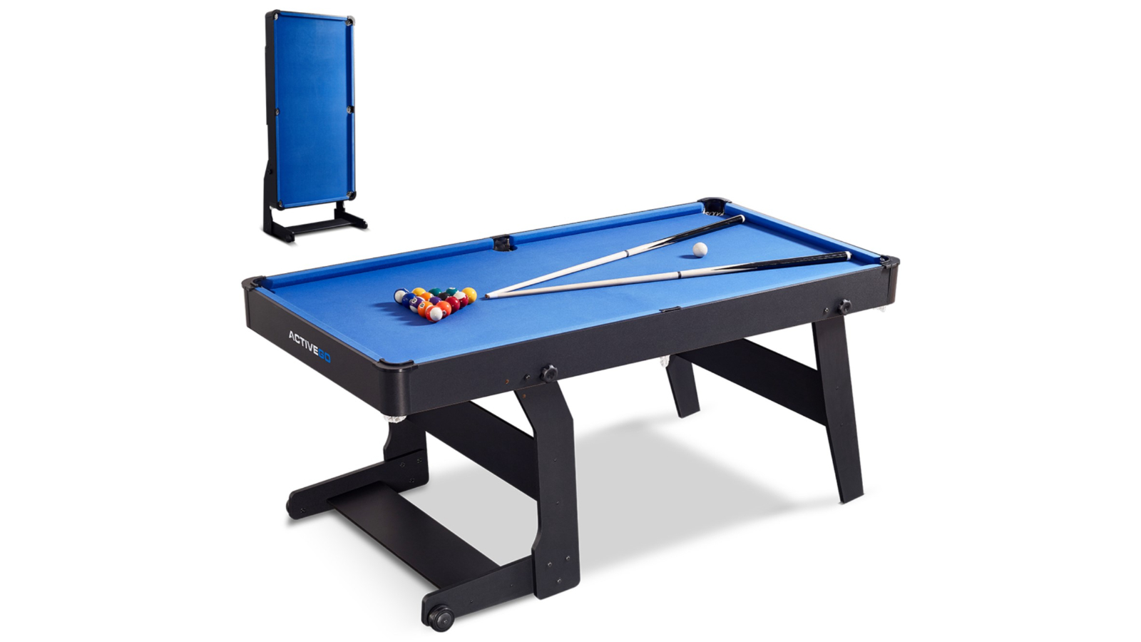 ActiveGo BreakShot Fold Up Velvet cloth Pool and Billiards Table, Cues, Balls and Accessories Included