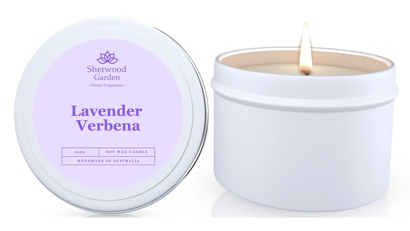 Sherwood Garden Home Fragrances Lavender Verbena Soy Candle Tin - 165g