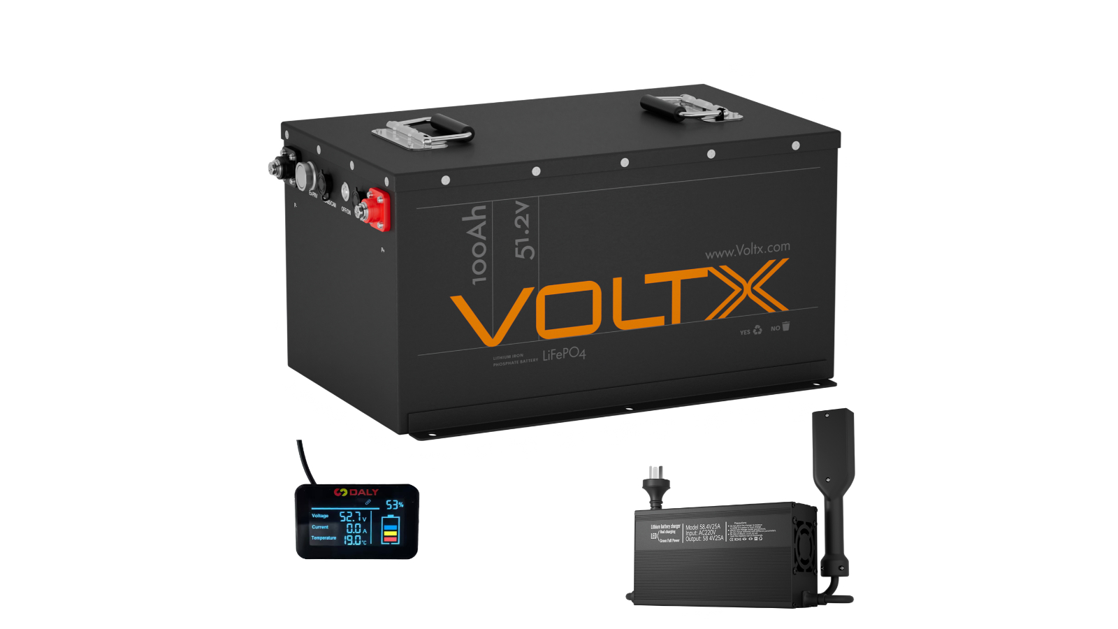 VoltX 48V 100Ah Golf Cart Battery + EZGO TXT Charger