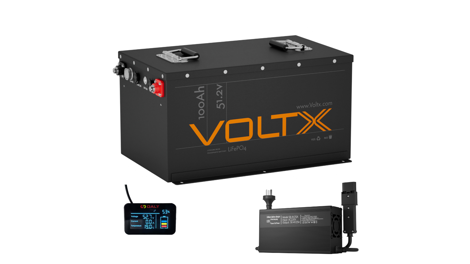 VoltX 48V 100Ah Golf Cart Battery + Yamaha G19 Charger